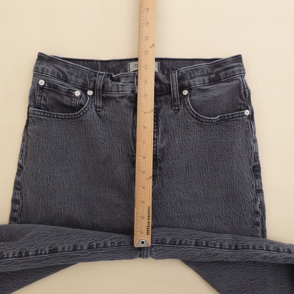 Madewell The Perfect Vintage Straight Jean Womens Size 29 Black Gray Raw Hem - Picture 7 of 12